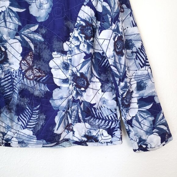 Quilted Barn Jacket, Shacket Reversible Bomber Jacket, Front Patch Pockets - Picture 11 of 14